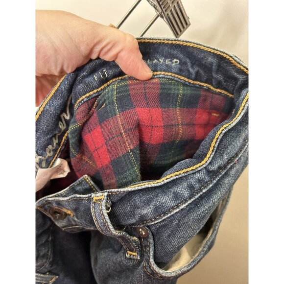 Eddie Bauer Jeans Men Blue Dark Wash Cotton Blend Fleece Lined Straight 36x30 - Picture 10 of 11